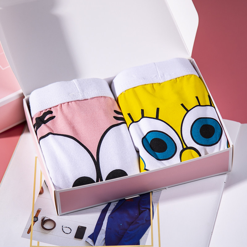 男士内裤卡通棉质印花透气吸汗低腰平角U凸提臀青年学生内裤套装,淘宝优惠券,粉丝福利购,淘宝优惠卷