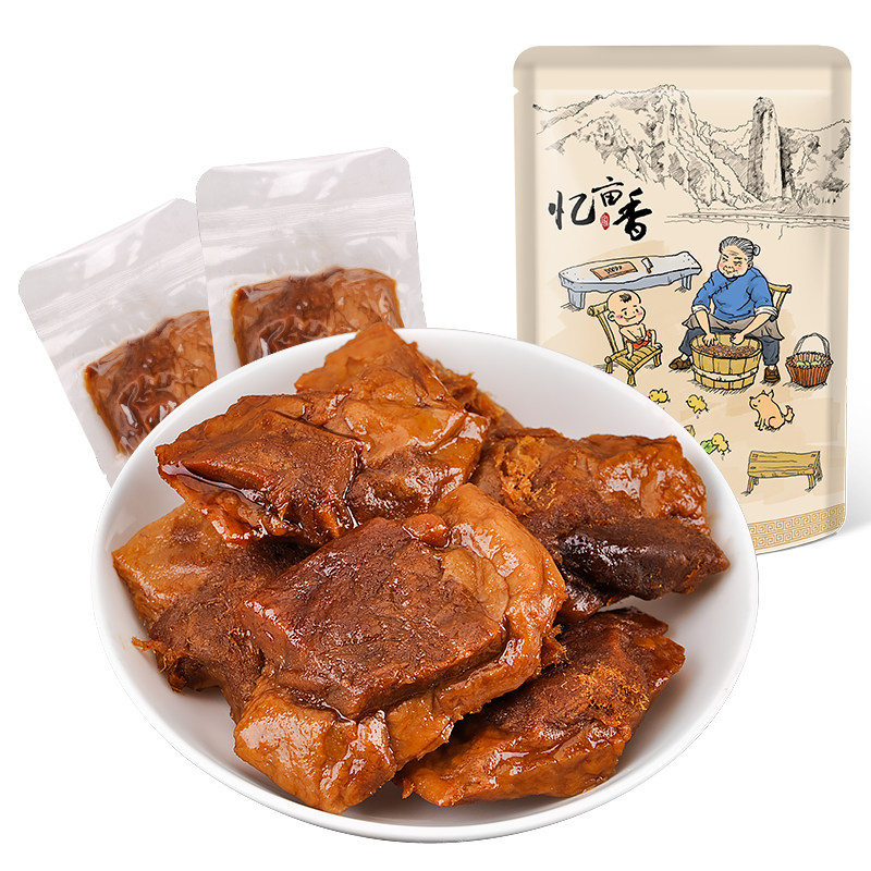 忆亩香烤肉笋丝夹心五香手撕豆干 忆亩香豆腐干