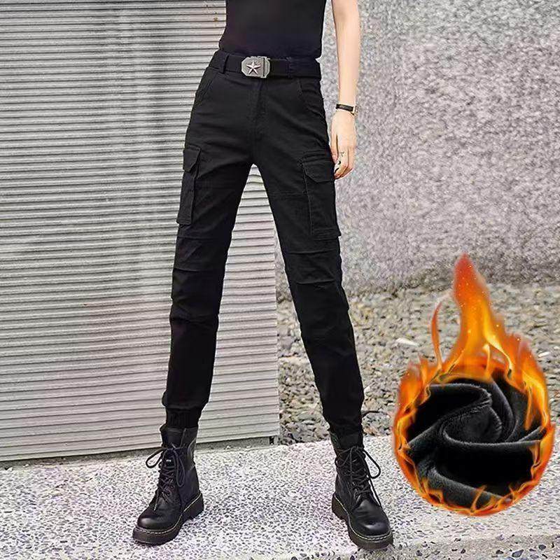 户外高腰束脚军迷工装裤女弹力显瘦休闲裤多袋不缩水耐磨秋冬新品,淘宝优惠券,粉丝福利购,淘宝优惠卷