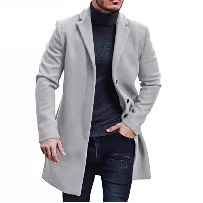 欧码男士毛呢大衣男跨境呢子中长款风衣外套多色多码,淘宝优惠券,粉丝福利购,淘宝优惠卷