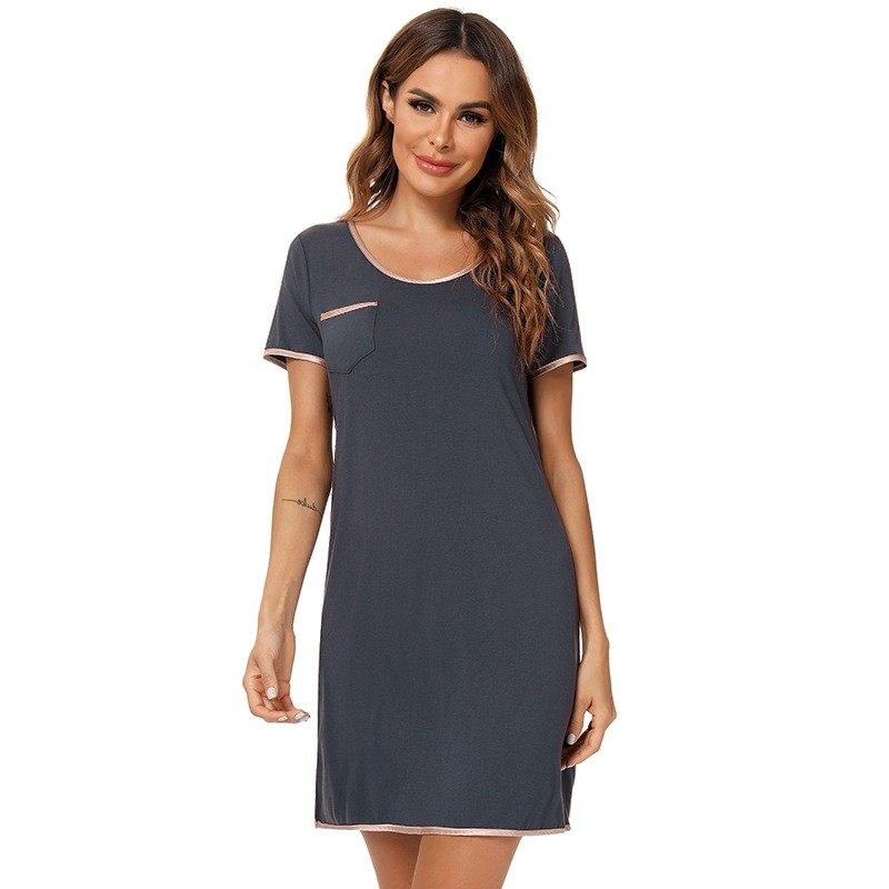 亚马逊速卖通夏季新款家居服短袖睡裙简约莫代尔睡衣女,淘宝优惠券,粉丝福利购,淘宝优惠卷