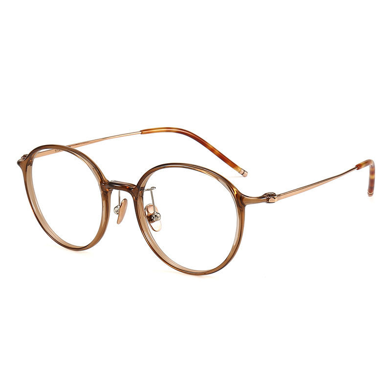 网红超轻纯钛素颜复古圆框眼镜架可配近视防蓝光变色防雾镜片9101,淘宝优惠券,粉丝福利购,淘宝优惠卷