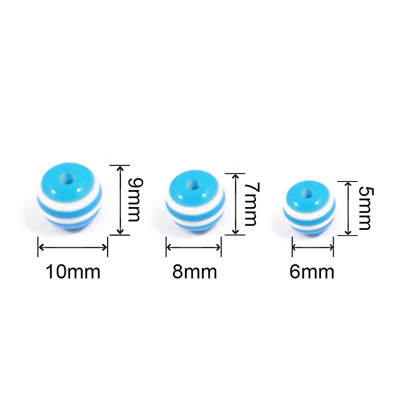 6-10mm树脂扁圆条纹珠 手工diy制作手链项链串珠饰品配件链条材料 - 图2