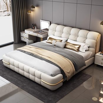 ຕຽງນອນຫນັງຫລູຫລາຂອງອິຕາລີ, ທີ່ທັນສະໄຫມແລະງ່າຍດາຍ 1.8m ອາພາດເມັນຂະຫນາດນ້ອຍ master bedroom king bed 2.2m double wedding bed with storage