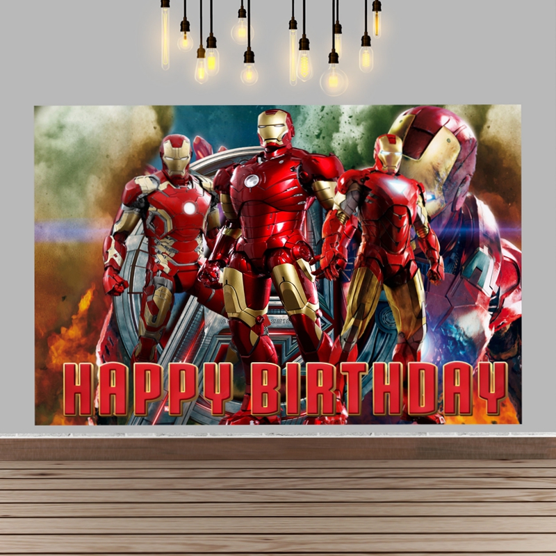 钢铁侠Iron Man主题生日名字定制主题海报男孩10周岁生日布置装饰 - 图2