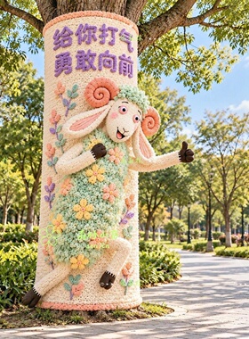 春节新年户外小羊毛衣大树装饰
