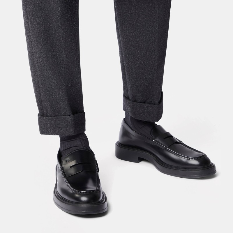 【季末特惠】TOD'S官方正品男士皮革横条厚底乐福鞋休闲皮鞋男鞋,淘宝优惠券,粉丝福利购,淘宝优惠卷