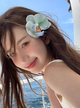 绿色蝴蝶兰发夹头花女夏度假风海边头饰刘海侧边鸭嘴夹氛围感发饰