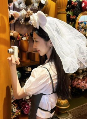 米妮公主头纱发箍求婚领证登记