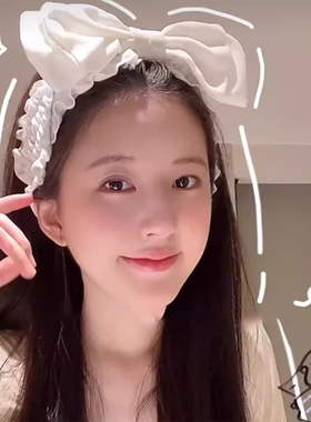 赵露思同款白色蝴蝶结发带