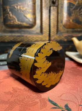 日本回流漆器老物件大漆金莳绘茶枣