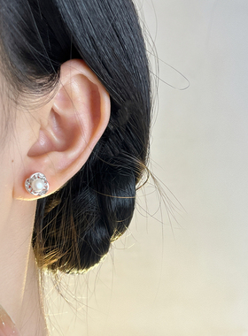 纯银天然珍珠项链女耳钉气质限定