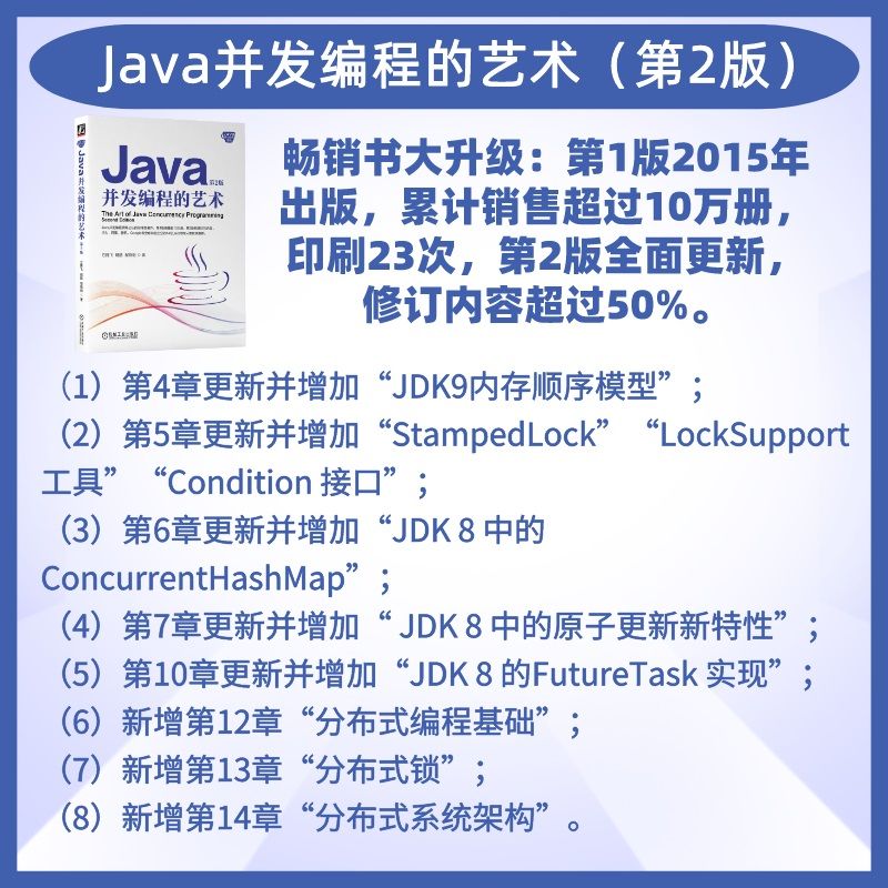 官网正版 Java并发编程的艺术 第2版 方腾飞 魏鹏 程晓明 构造线程 通知机制 并发编程 内存模型 队列同步器 分布式场景 限流架构 - 图1