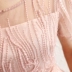 Váy hồng mai 2019 mới xuân hè khí chất của phụ nữ Váy lưới thêu mỏng ren một chiếc váy chữ - A-Line Váy đầm ngắn xòe A-Line Váy