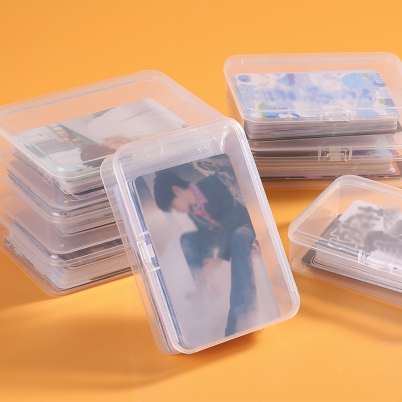 卡片收纳盒透明防尘带盖儿童小卡零钱整理盒游戏王奥特曼卡片盒-图2