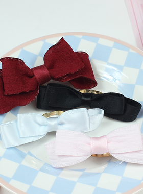 Lolita配饰蝴蝶结戒指可调节布艺