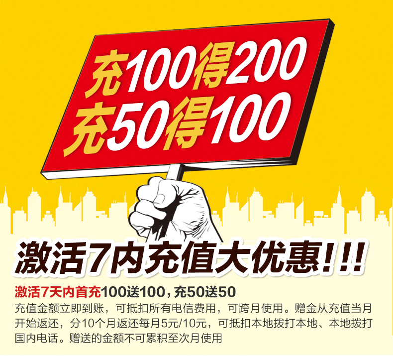 【广东深圳】电信日租卡靓号1元800M流量卡