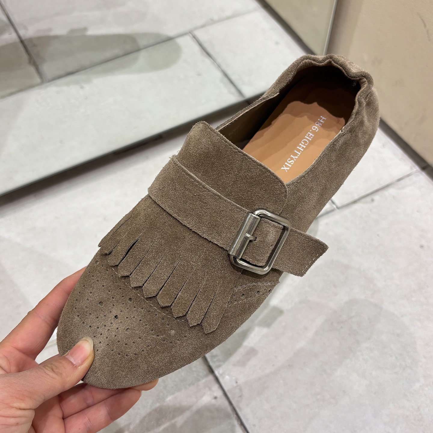 头层牛皮红色软底流苏一脚蹬乐福鞋女2026新款平底真皮小皮鞋单鞋,淘宝优惠券,粉丝福利购,淘宝优惠卷