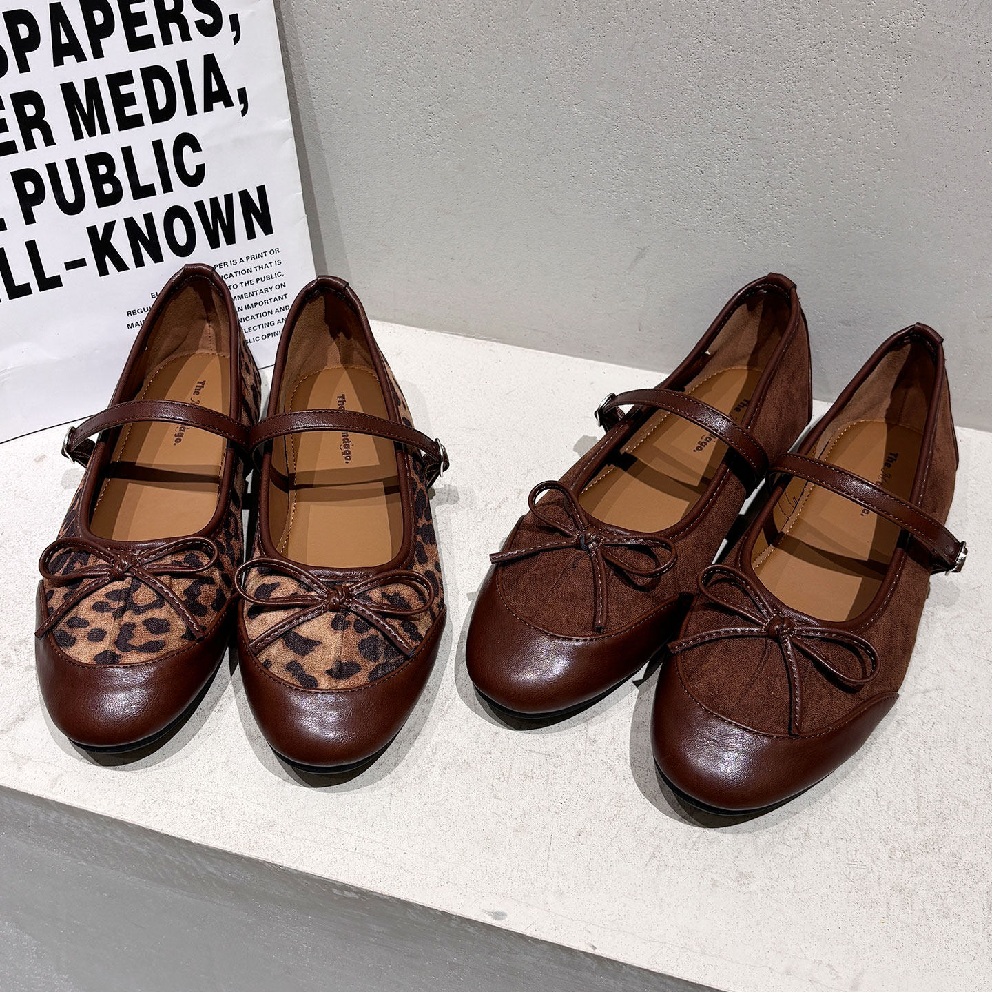 法式豹纹蝴蝶结一字带玛丽珍单鞋2025新款平底舒适软底浅口豆豆鞋,淘宝优惠券,粉丝福利购,淘宝优惠卷