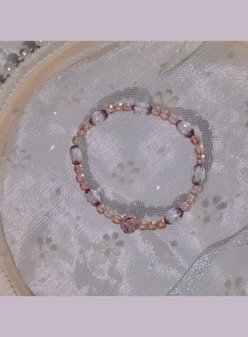 gewu原创《晶莹》琉璃手串手链复古进口水晶圆珠编织手链镀14k金