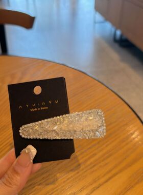 韩国东大门同款闪闪水晶三角发夹小众设计甜美高级感刘海夹侧边夹