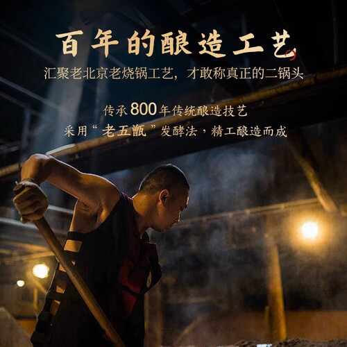 出口小方瓶牌北京二锅头小红标42度清香型白酒200ml官方旗舰 - 图0