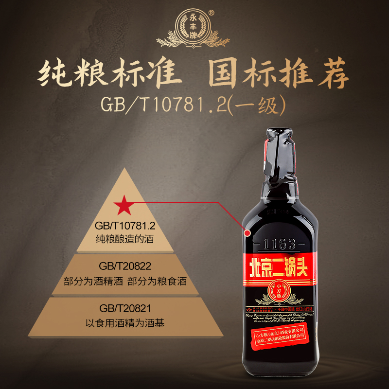 永丰牌北京二锅头42度出口小方瓶清香型白酒黑马12瓶官方旗舰店