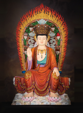 台湾全铜天冠弥勒佛像摆件