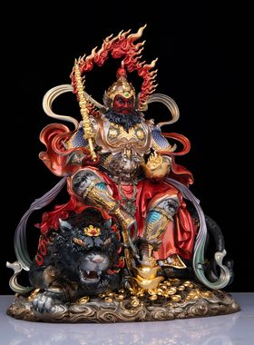 黄铜武财神赵公明神像摆件