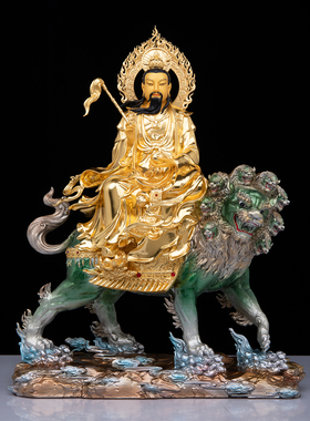 黄铜彩绘太乙救苦天尊神像摆件