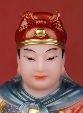 典藏周仓关平神像武财神关二爷关公左右护法神像副将将军工艺摆件