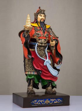 典藏汉白玉托塔李天王神像摆件