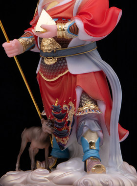 汉白玉二郎神典藏带哮天犬桌面