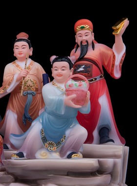 汉白玉一体八仙神像家用祝福桌面摆件八仙过海何仙姑吕洞宾汉钟离