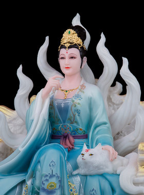 汉白玉中式家用女帝神像