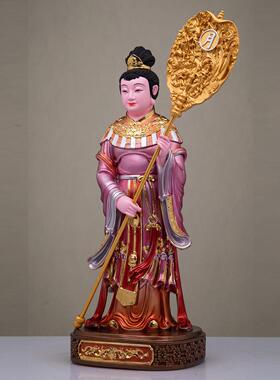 台湾纯铜彩绘灶神像厨房摆件