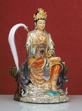 铜像地母娘娘彩绘后土夫人摆件