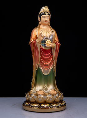 中式铜观音佛像供奉摆件送子