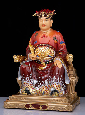 灶王爷神像黄铜彩绘摆件