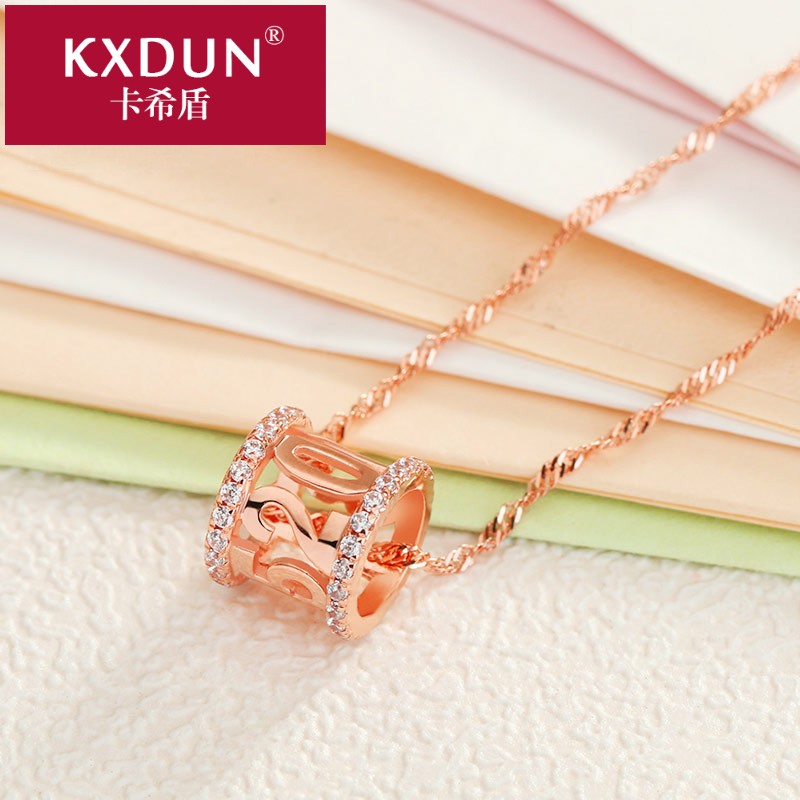 卡希盾新款18k金项链转运珠锁骨链 卡希盾项链