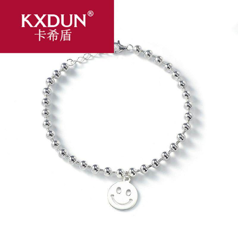 kxduns925纯银emoji简约表情手链 卡希盾手链