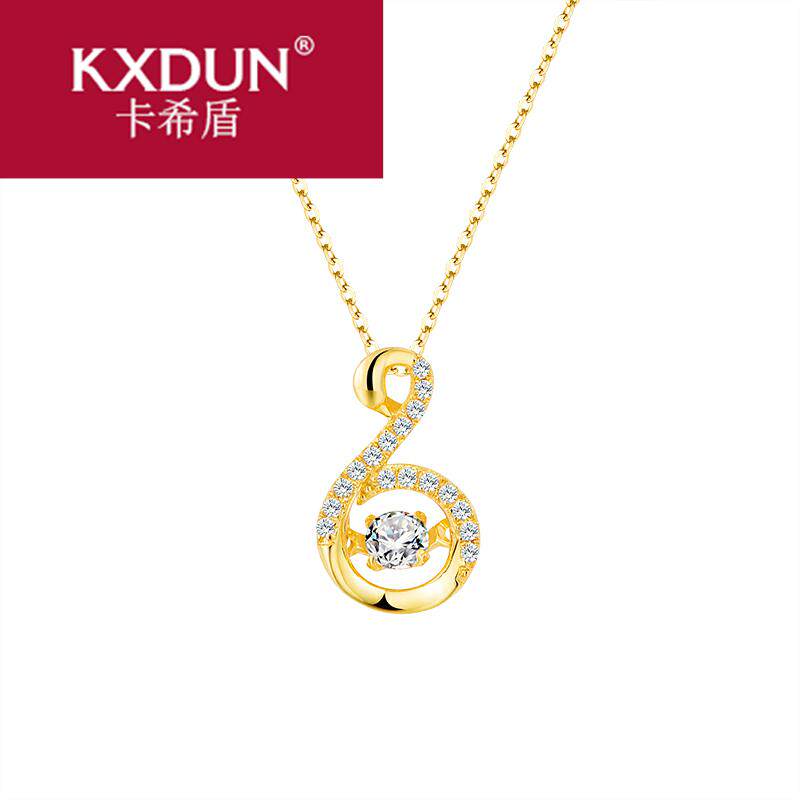 kxdun小天鹅女18k黄金正品锁骨链 卡希盾项链