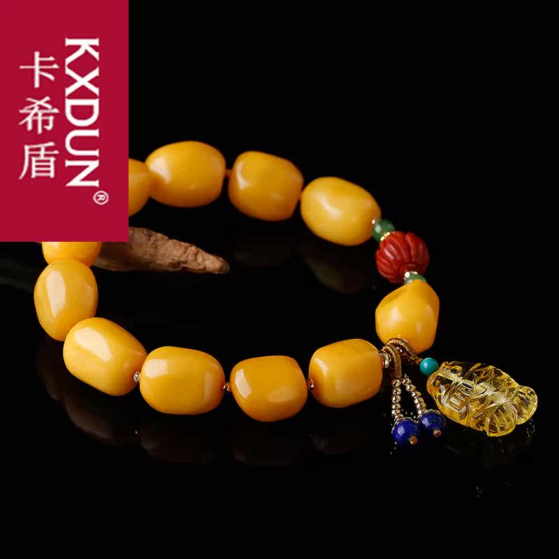 kxdun如鱼得水天然手串蜜蜡手链 卡希盾手链