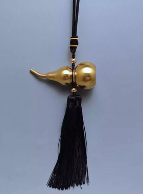 纯铜开口空心葫芦挂件绿色蓝白黑棕线绳家居门厅玄关汽车平安挂饰