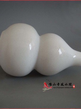 实心白玉石大葫芦摆件