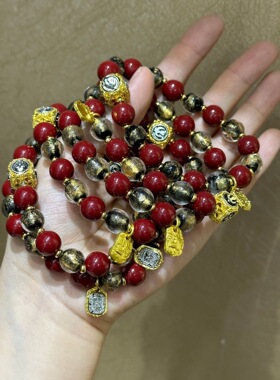 雍和宫同款朱砂金箔手链