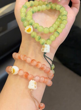 可爱猫爪菩提双圈手串