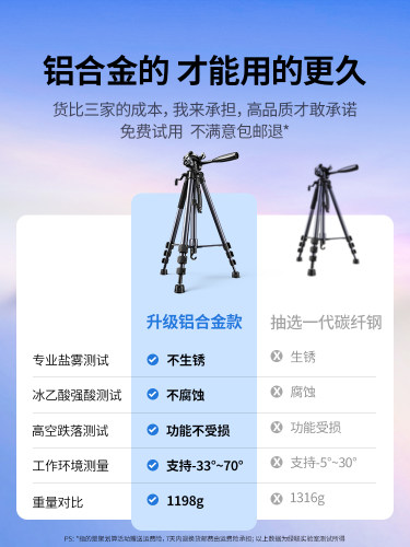 绿联相机三脚架手机架支架单反摄影微单拍摄补光灯适用佳能索尼直播专业架子落地便携户外自拍拍照通用三角架-图0