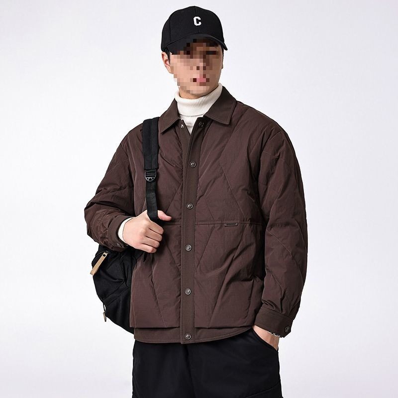 新国标90白鸭绒轻薄羽绒服男宽松大码冬季新款加厚保暖衬衫领外套,淘宝优惠券,粉丝福利购,淘宝优惠卷