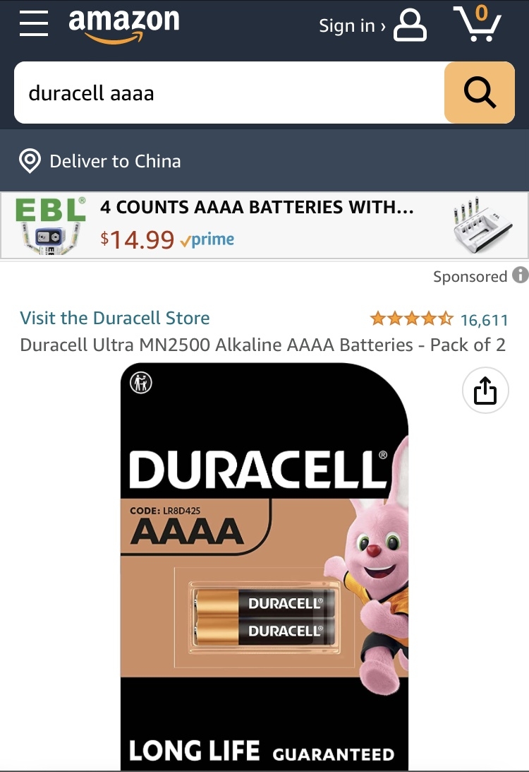 原装金霸王AAAA电池DURACELL 9号LR8D425微软手写笔电池MX2500 - 图3